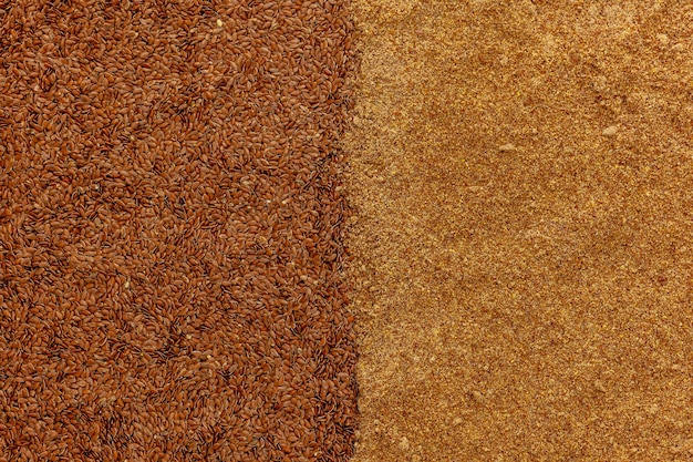 Фото Семена коричневого льна и льняная мука