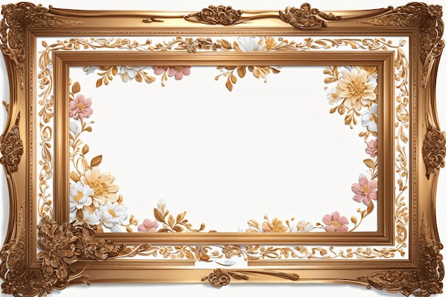 Brown frame on a white background