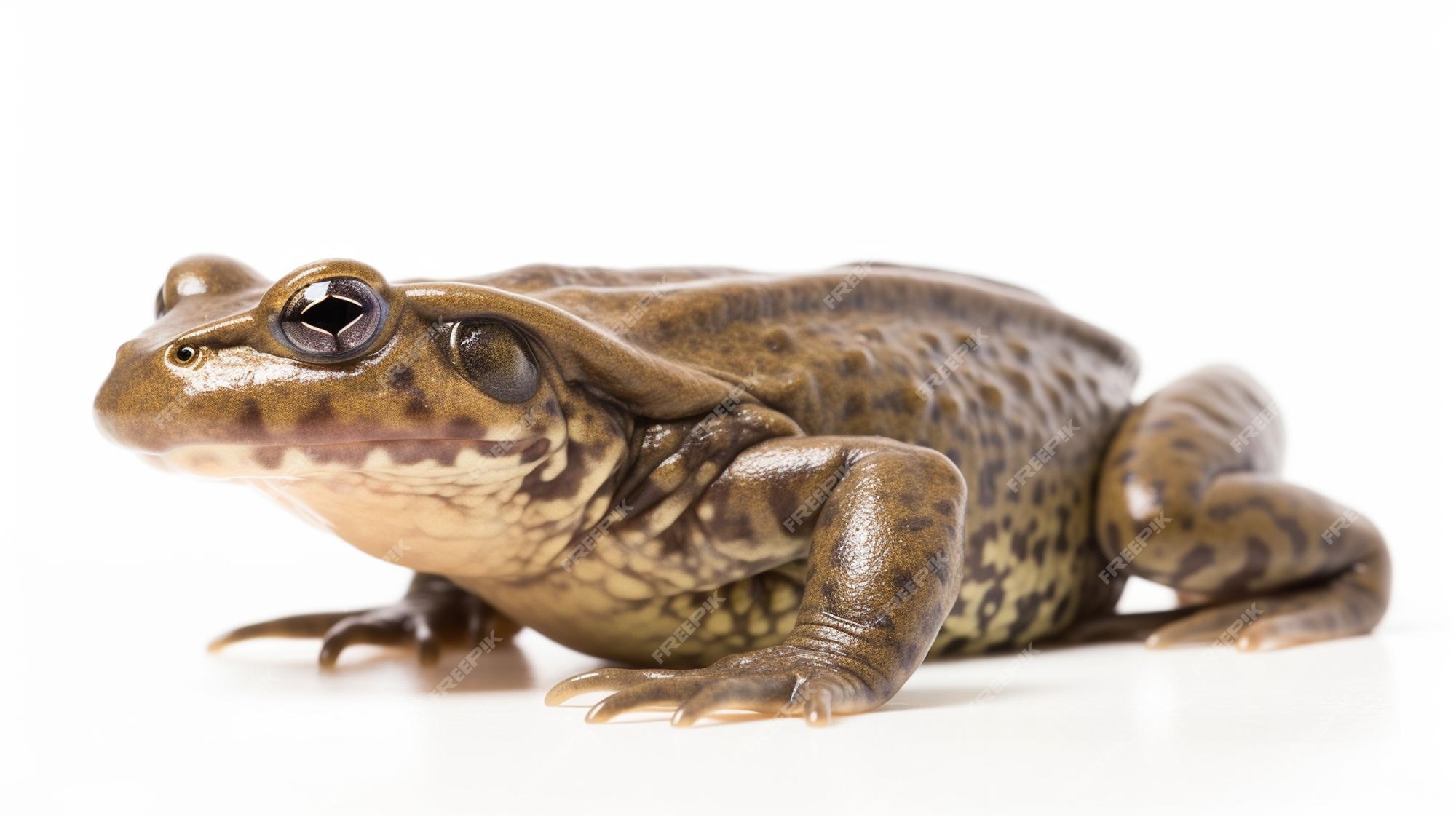 Premium AI Image | A brown frog with a white background and a green belly