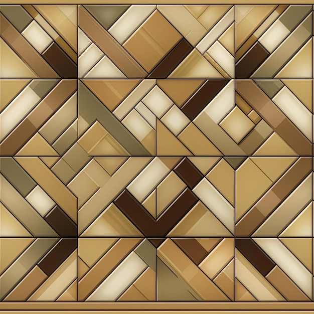 Brown geometric tile pattern with gold and orange accents tiled