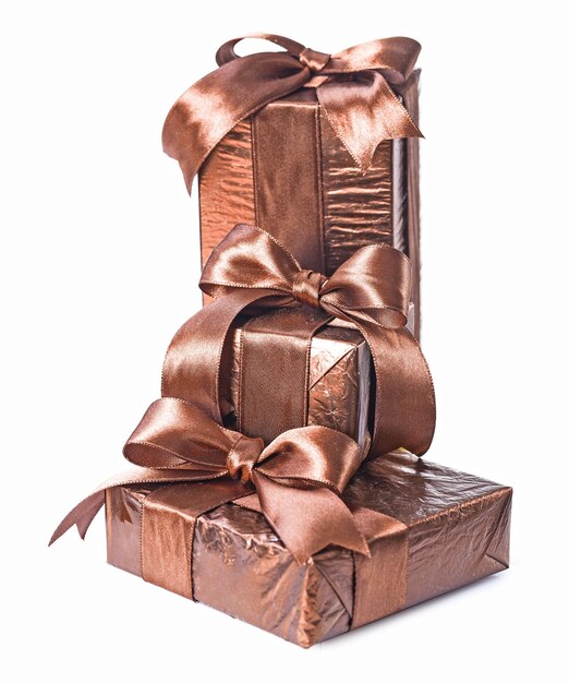 Brown gift isolated