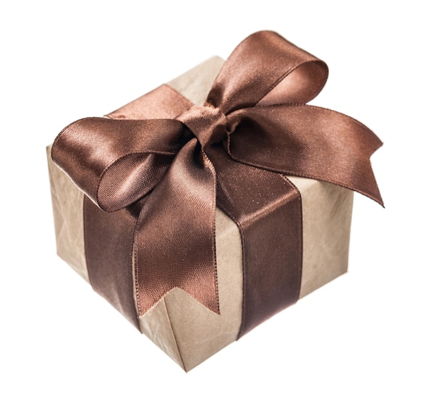 Brown gift isolated