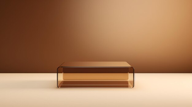 Brown Glass Abstract Minimalistic Product Podium The Scene for Product Presentation 3D Room with Geometric Platform Stage Pedestal Ai Generated Podium Mockup for a Product advertisement