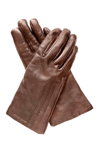 Photo brown gloves isolated