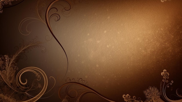 Brown and gold background with a floral pattern