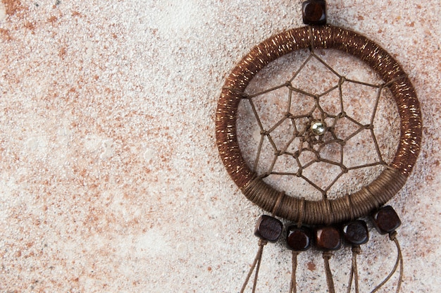 Brown gold dream catcher close up