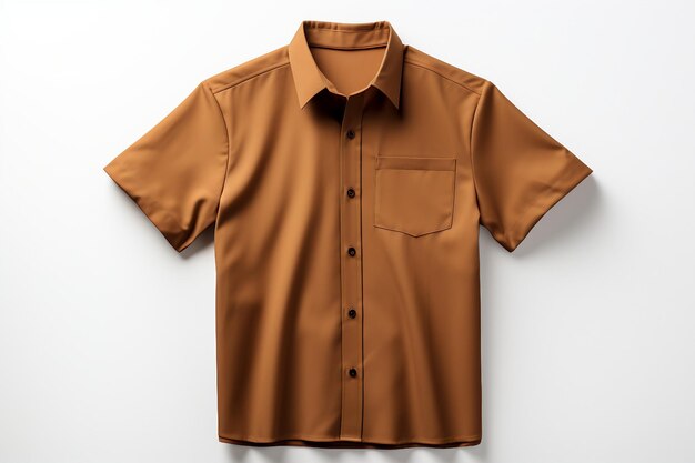 사진 투명한 배경에 고립 된 갈색 반 어깨 셔츠