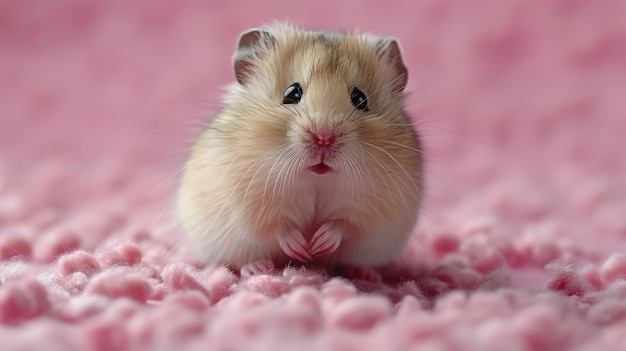 Brown Hamster Sitting on Blue Blanket