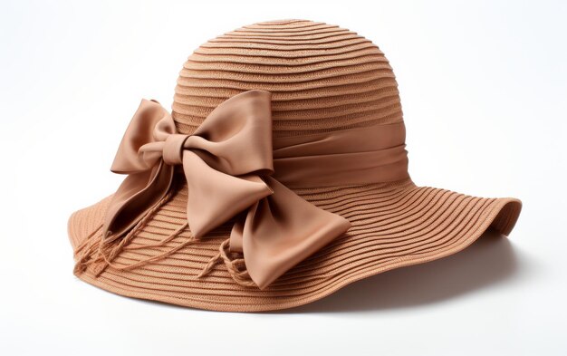 Photo brown hat with large bow
