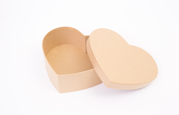 Brown heart shape paper box