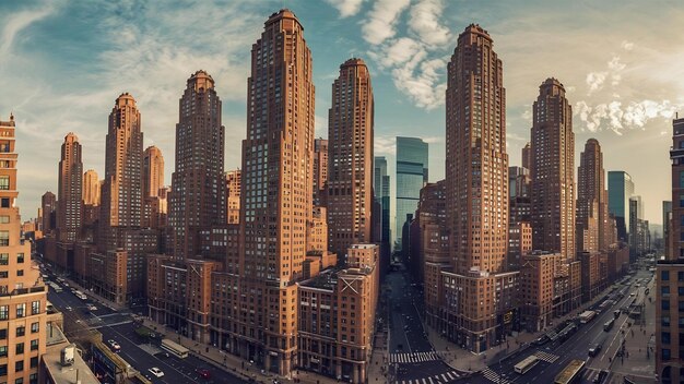 Brown high skyscrapers