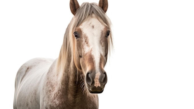 a brown horse with a white patch on its face