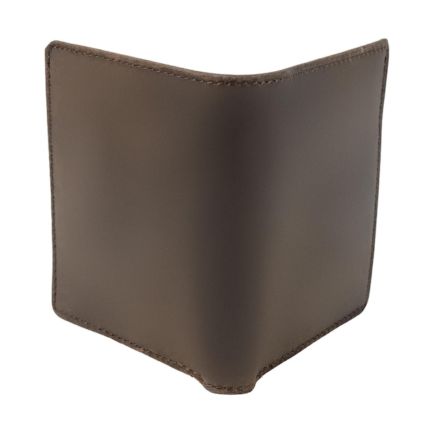 The brown isolated leather pocket with the white background