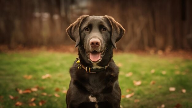 Brown labrador retriever posing