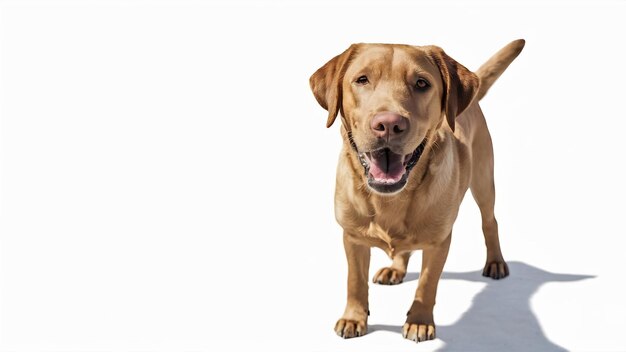 The brown labrador retriever on white