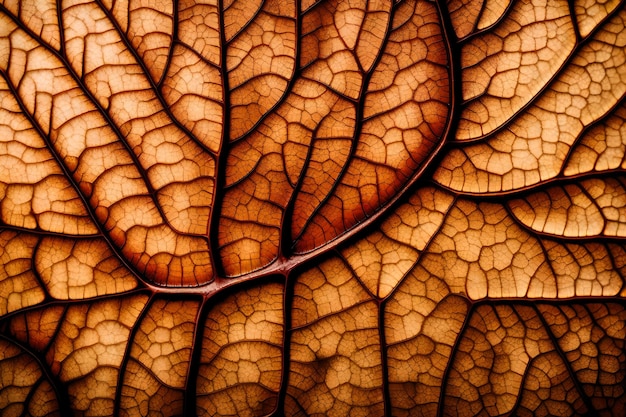 Brown leaf macro texture