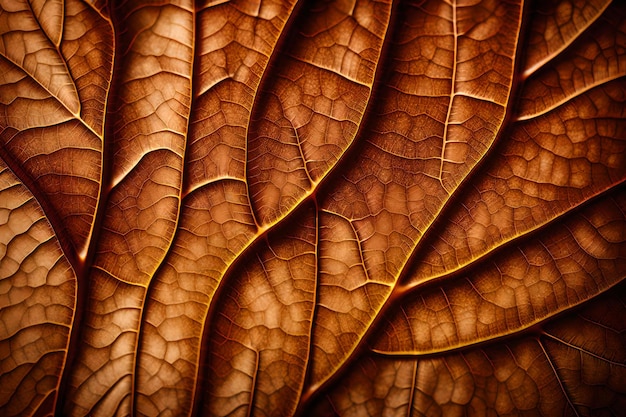 Brown leaf macro texture