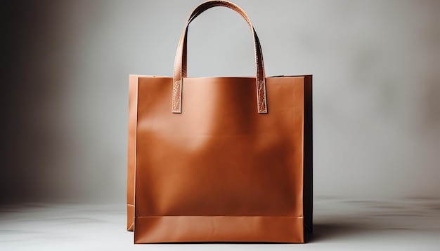 Photo a brown leather bag with handles and handles