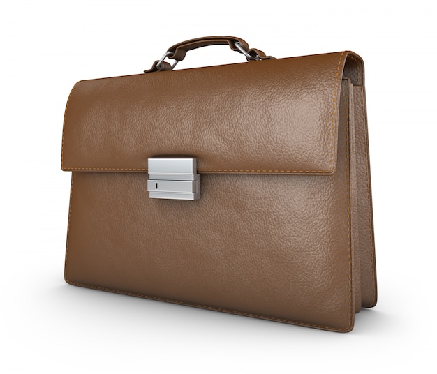 Photo brown leather briefcase.