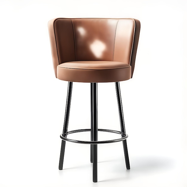 коричневый кожаный стул с черным сиденьем и спиной