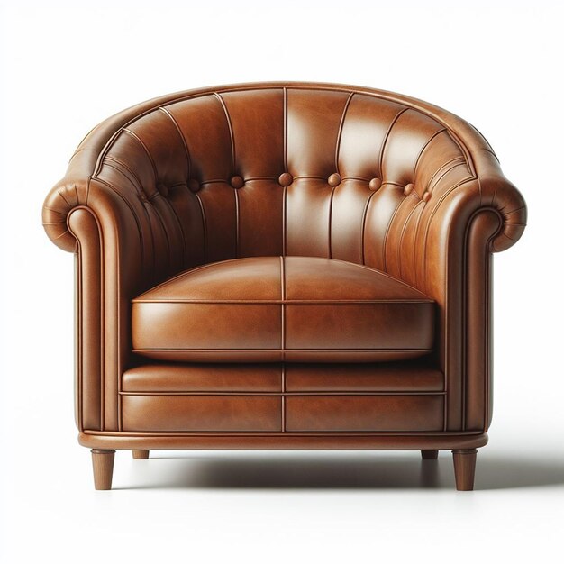 BROWN LEATHER FURNITURE ON A WHITE BACKGROUND 2