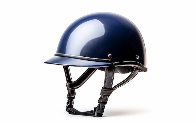 Brown Leather Helmet on White Background