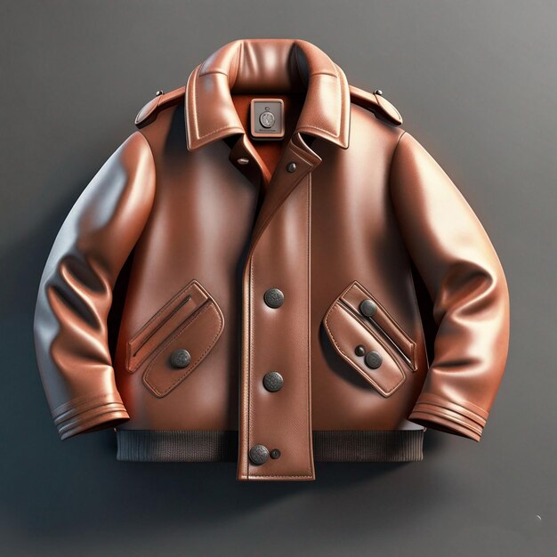 Photo a brown leather jacket with buttons on the front and the number 8 on the front.