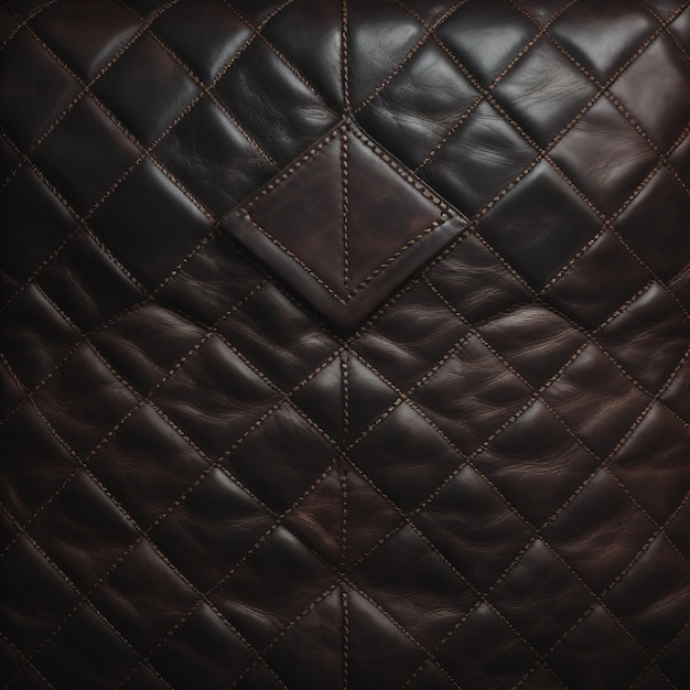 A brown leather jacket with a diamond pattern.