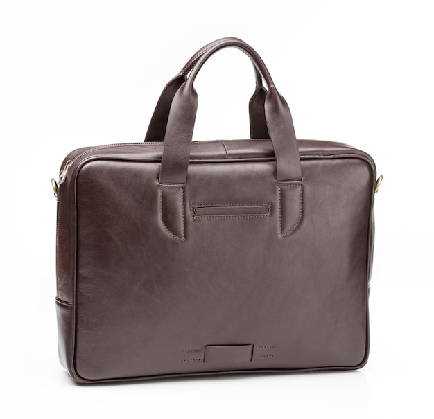 Brown leather men casual or business bag