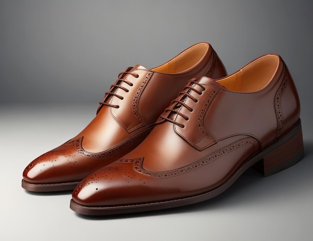 Brown leather office shoe