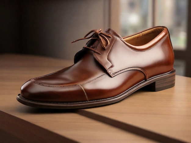 Brown leather office shoe