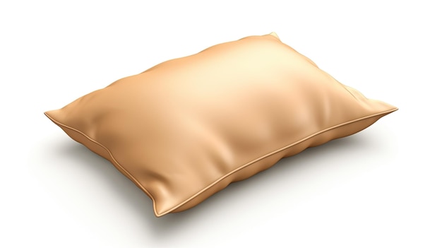 a brown leather pillow with a gold band.
