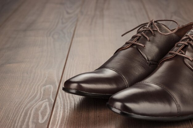 Brown leather shoes