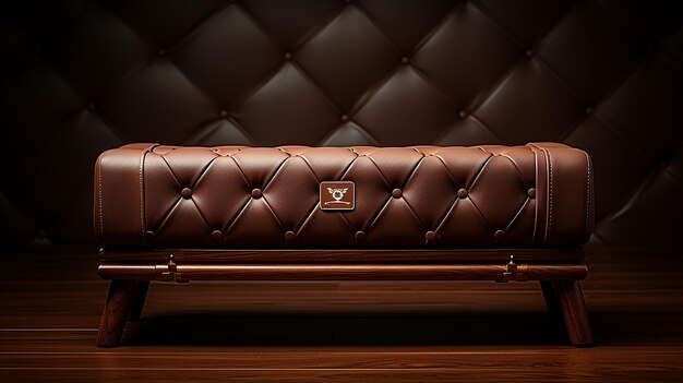 коричневый кожаный диван для сидения