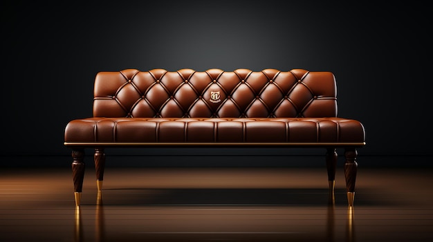 brown leather sitting sofa