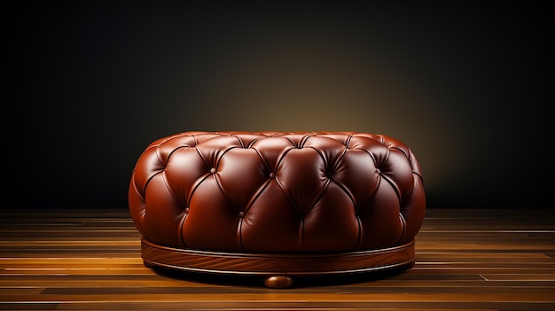 brown leather sitting sofa