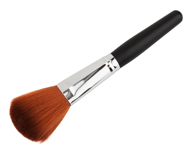 Brown make up brush isolated on white