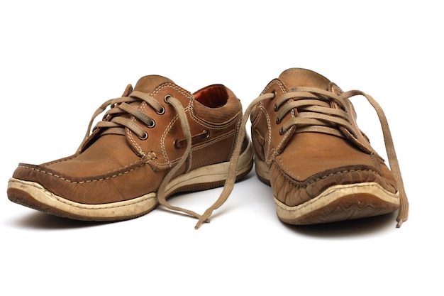 Brown man shoes isolated on a white background