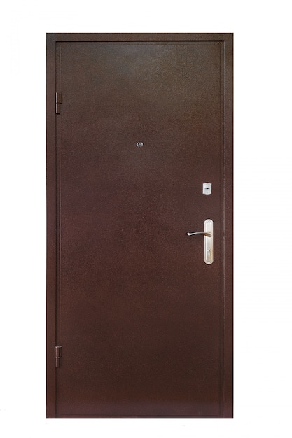 Brown metallic closed door