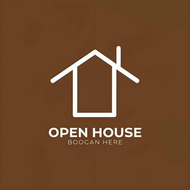 Brown minimalist luxury house open house logo