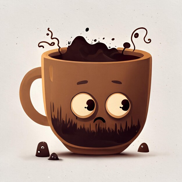 Photo a brown mug with a face that says 