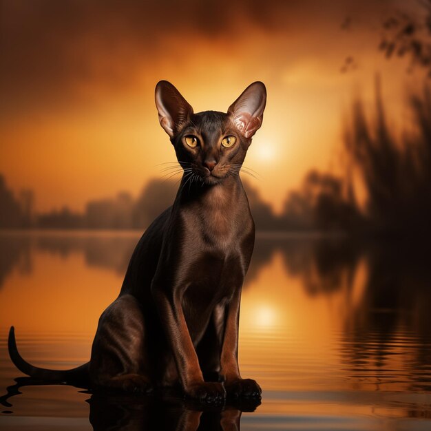 Photo brown oriental cat