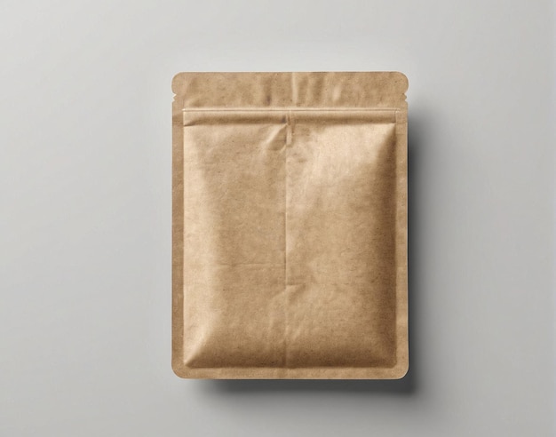 灰色の背景の茶色の紙袋