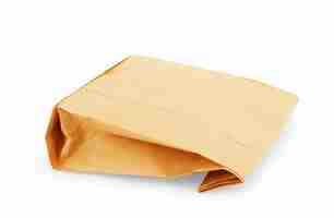 Photo brown paper bag isolated on white background