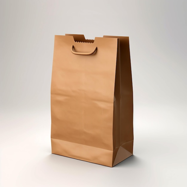 Brown paper bag isolated on white background