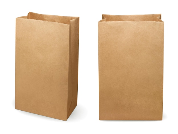 Photo brown paper bag isolated on white background