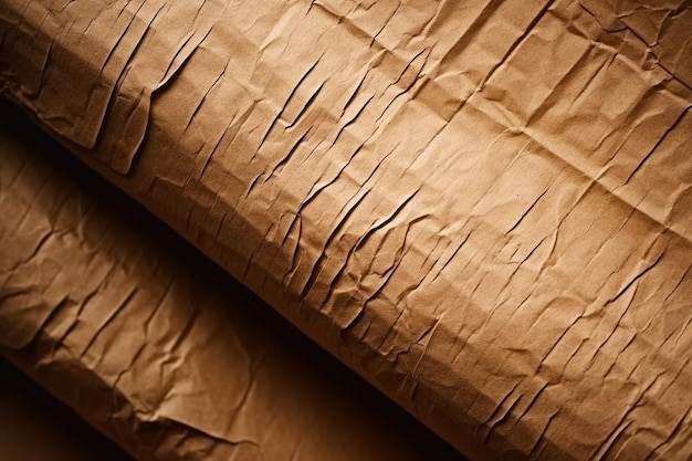 A brown paper bag with a crease in the middle