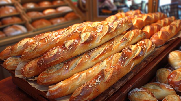 Foto borsa di carta marrone con pane fresco artigianale