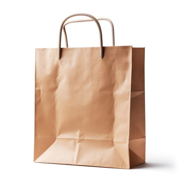 A brown paper bag with a handle that says'bag of paper '