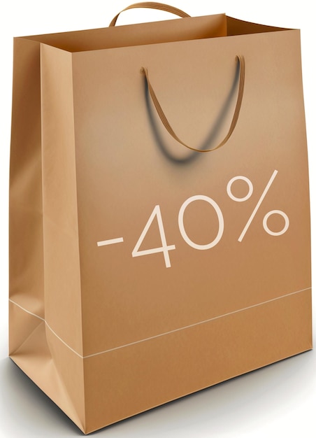 A brown paper bag with the number 40 on it